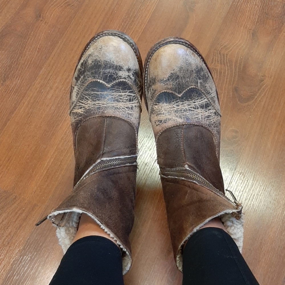 Bed Stu Shearling Lined Oleander Boot Bootie 9.5 - image 1